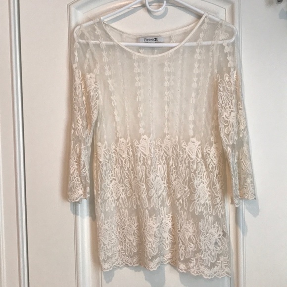 Forever 21 Tops - White lace top